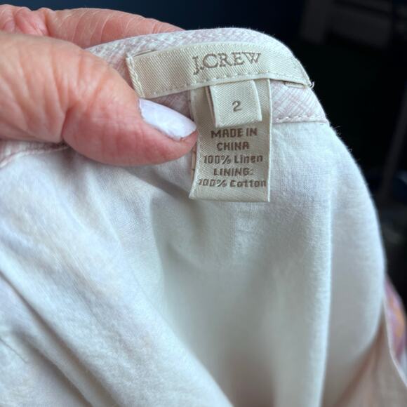 J. Crew Linen Mini Dress Sz 2 VTG Paisley Medallion Retro Hippie Boho Bohemian - Picture 5 of 5